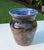 Hand-thrown vintage studio pottery vase with a strong, rounded form and a richly layered glaze in deep cobalt blue,...