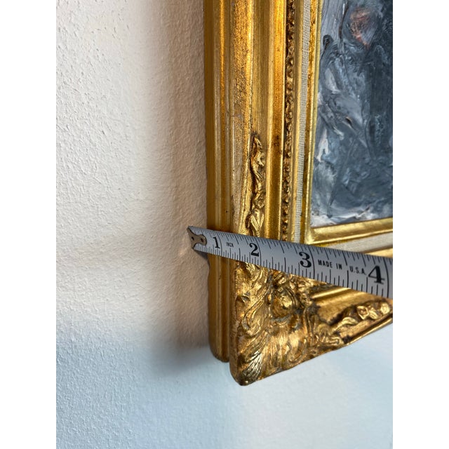 Original Abstract Expressionist Oil Painting in Ornate Vintage Gilded Frame For Sale - Image 10 of 11