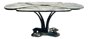 Forged Table in Bronze and Dalmond Glass by Lothar Klute, 1987