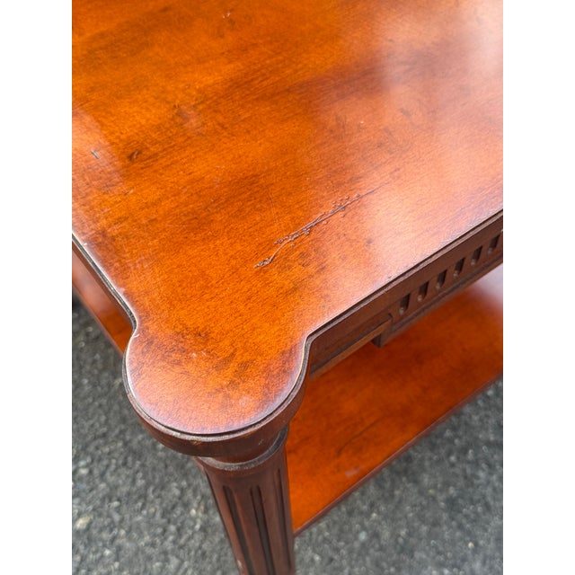 Wood Vintage French Regency Cherry End Table For Sale - Image 7 of 9