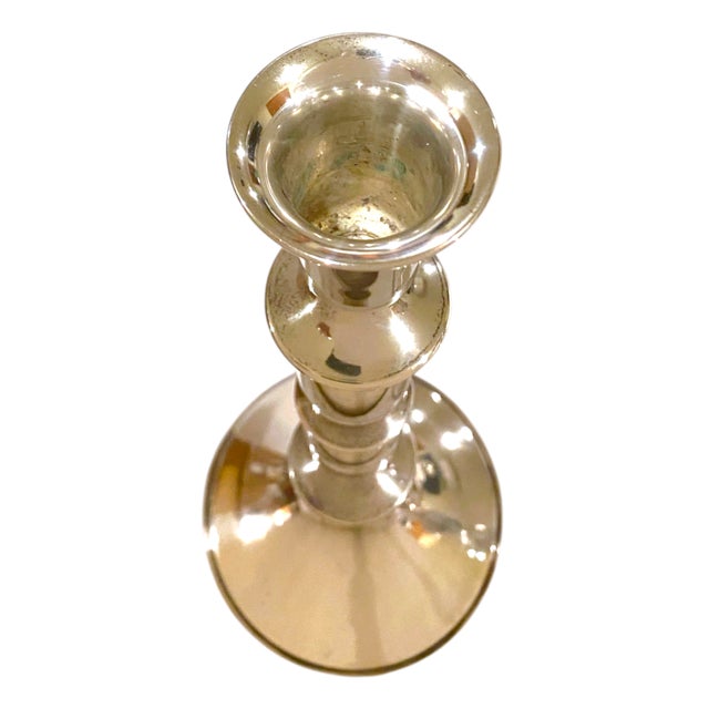 Metal Sterling Weighted Silver Candlesticks From Gump's San Francisco Pair .925 Decor For Sale - Image 7 of 11
