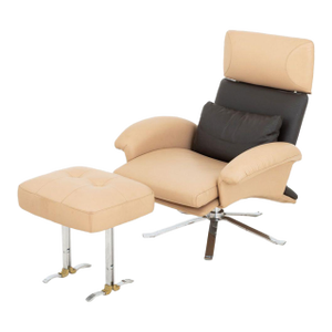 Il Loft Leather Lounge Chair and Ottoman