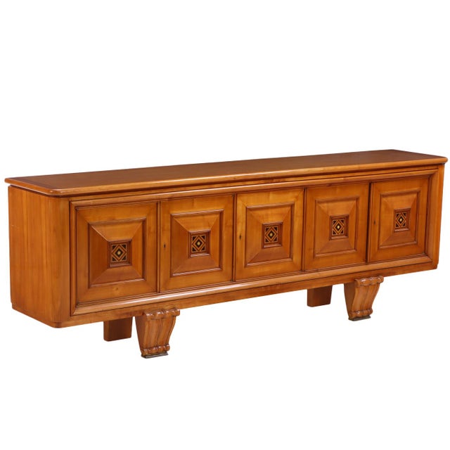 An Important French Art Deco Cherrywood Sideboard / Enfilade, C. 1940. For Sale - Image 4 of 9