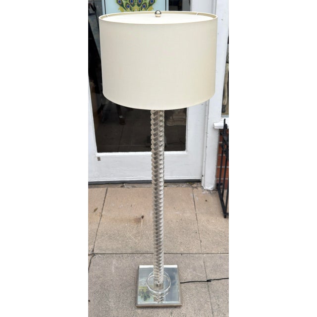 1980s Mid Century Modern Charles Hollis Jones Lucite Floor Lamp For Sale - Image 5 of 7