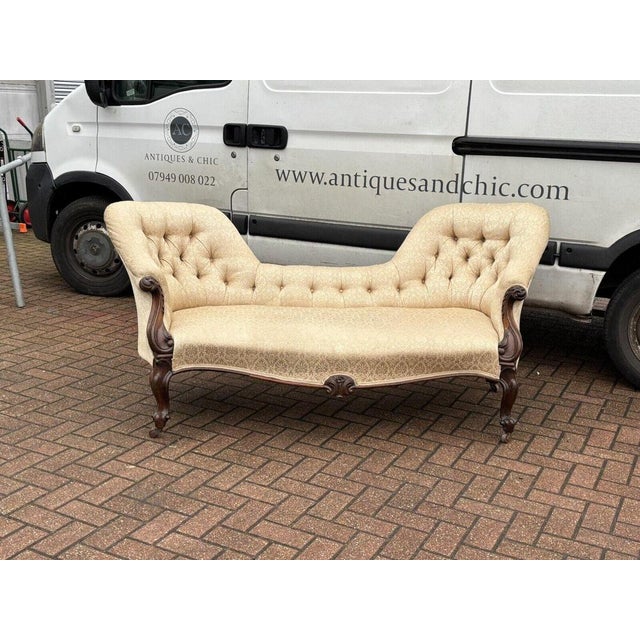 Victorian Mahogany Sofa, Carved Mahogany Frame, Cabriole Legs, Brass Castors Size :- 196 cms wide, 97/98 cms depth, 90 cms...