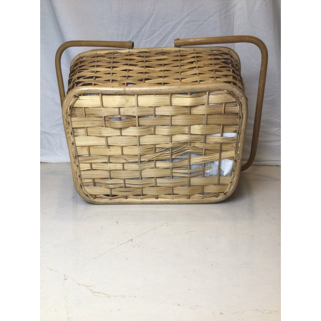 Wood Vintage Woven Basket For Sale - Image 7 of 12