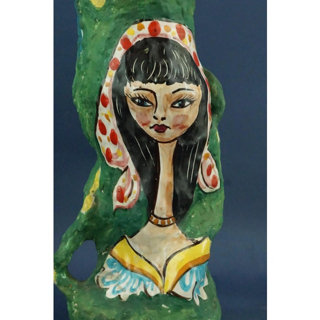 Ceramic Vase with Portrait of Woman from Pisapia, Italy, 1920s For Sale - Image 11 of 18