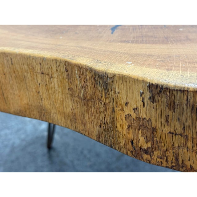 Brown Live Edge Wood Slab Coffee Table For Sale - Image 8 of 12