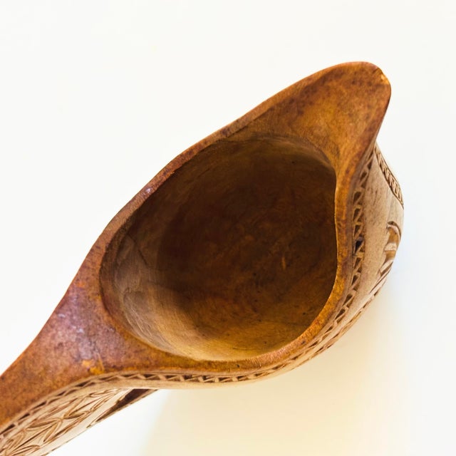 Brown Yugoslavian Folk Art Carved Wood Wedding Cup For Sale - Image 8 of 10