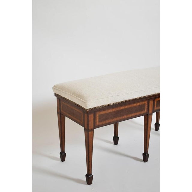 Six Legs Marquetry Bench, 19th Century For Sale - Image 5 of 6