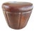 Mid 20th Century Brown Leather Drum Shape Low Stool or Foot Rest For Sale