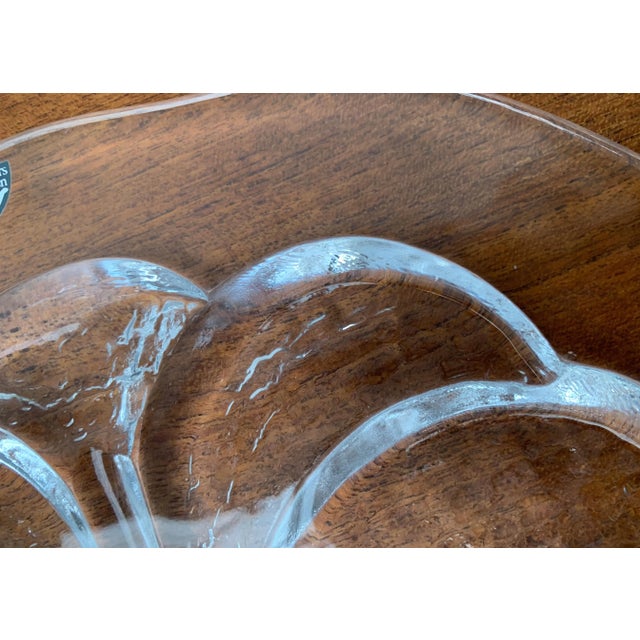 Large Vintage Swedish Glass Plate from Orrefors For Sale - Image 6 of 18