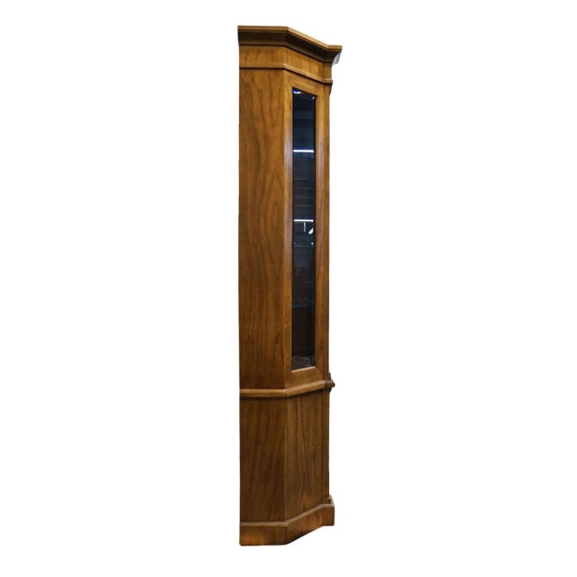 Century Furniture Italian Neoclassical Tuscan Style Burled Walnut 62" Lighted Display China Cabinet For Sale - Image 11 of 12