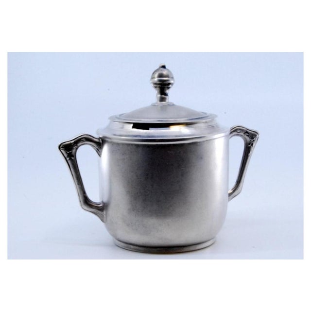 Silver Sugar Bowl with Embossed Flowers and Removable Lid For Sale - Image 9 of 11