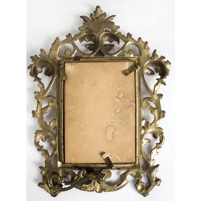 Hollywood Regency Gold Tole Scrolled Picture Frame For Sale - Image 4 of 6