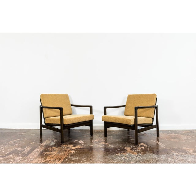 Orange Mid-Century Modern Lounge Chairs by Zenon Bączyk, Poland, 1960s, Set of 2 For Sale - Image 8 of 13