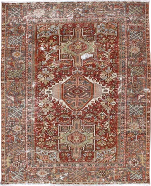 Keivan Woven Arts, Gng-4771, 1920’s Distressed Heriz Tribal Rug-4'8 X 6'2