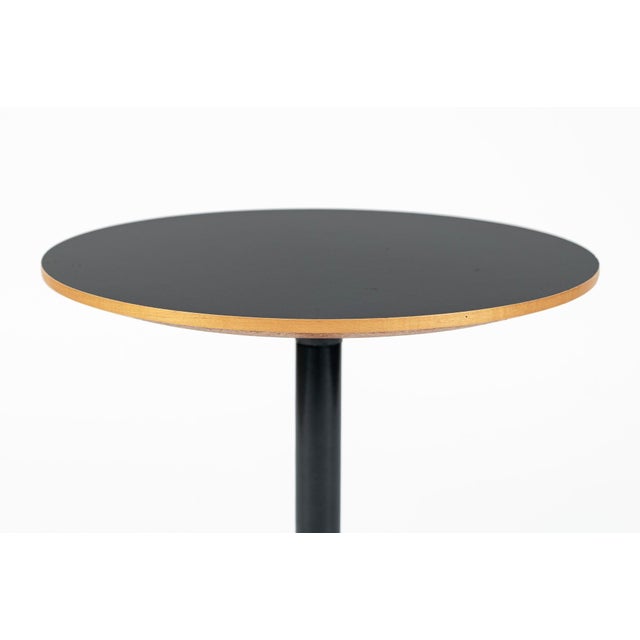 Wood Mid Century George Nelson Pedestal Side Table for Herman Miller Black Laminate For Sale - Image 7 of 12