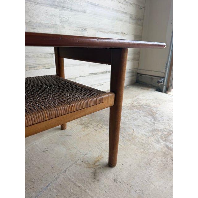 Mid-Century Modern Mid-Century Modern Teak and Cane Coffee Table by Hans J. Wegner for Andreas Tuck For Sale - Image 3 of 10