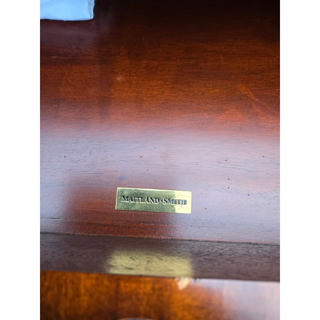 Wood Fine Maitland Smith English Georgian Inlaid Table Top Writing Desk For Sale - Image 7 of 11