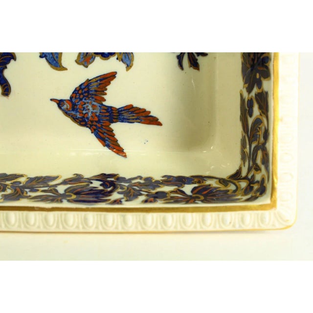 1885-1886 W. T. Copeland & Sons, Imari With Bird Square Bowl Serving Dish For Sale - Image 9 of 13
