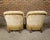 Wood Pair of French 1920s Fauteuils Crapaud with Cream Upholstery, on Casters For Sale - Image 7 of 12