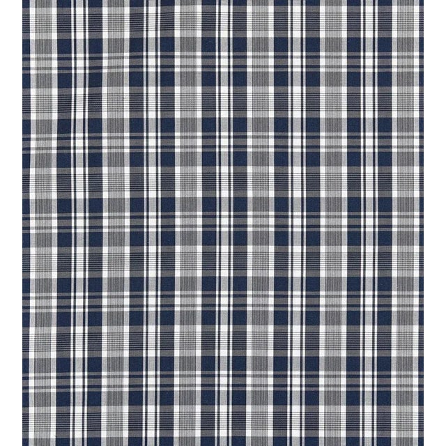 Sample - The House of Scalamandré Preston Cotton Plaid Fabric, Navy For Sale