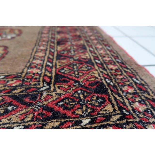 Mid-Century Modern 1920s, Antique Uzbek Bukhara Handmade Rug 2.7' X 4' For Sale - Image 3 of 11