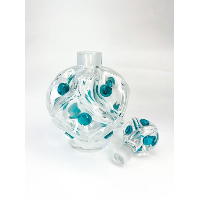 Condition is "Used". Signed To The Base. Size 15.5 Cm High X 9 Cm Diameter, Weight 700 Grams. Aqua Dots "Floride" Pattern...