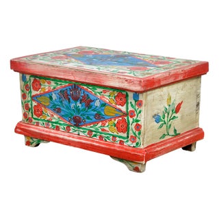 Small Vintage Folk Art Chest, 1950 For Sale