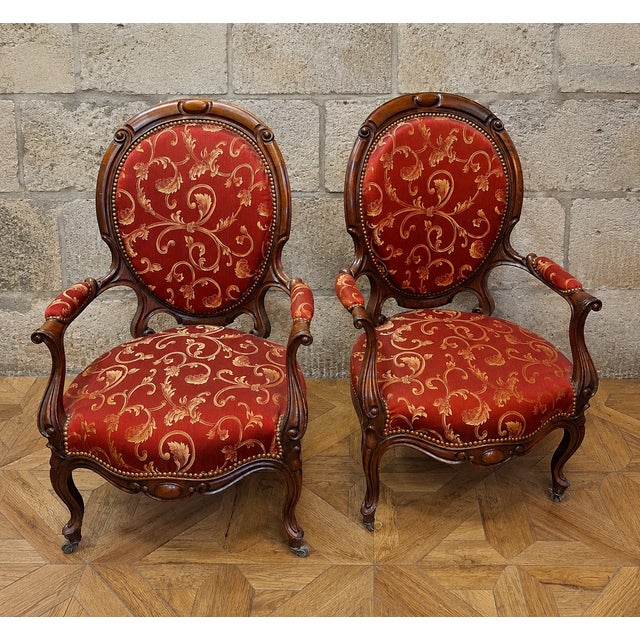 Wood Antique Louis-Philippe Mahogany Chairs, 1800s, Set of 2 For Sale - Image 7 of 7