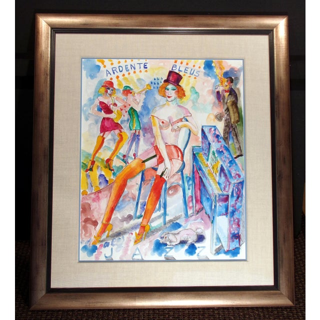 "Ardente Bleus" Original Watercolor Painting by Earl Linderman Original Watercolor Painting on Paper Hand signed by the...