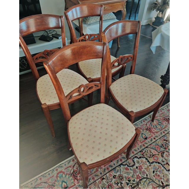 Art Deco Mid 20th Century French Dinner Chairs- Set of 4 For Sale - Image 3 of 12