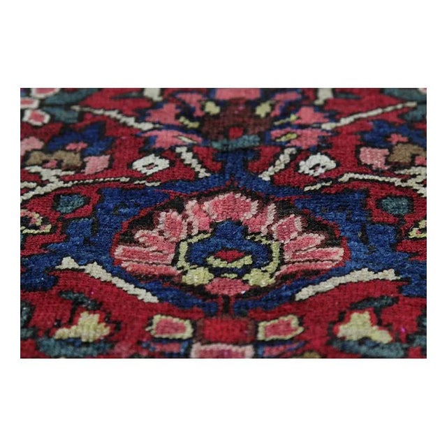 Textile 1930s Old Persian Bakhtiari Runner Rug 4’8″ X 7’2″ For Sale - Image 7 of 11