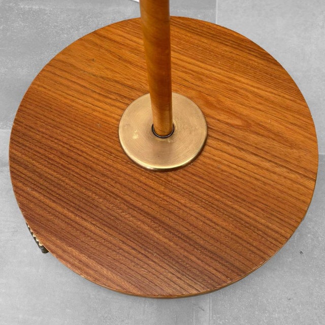 Swedish Modern Floor Lamp in Brass and Teak, Sweden, 1930s For Sale - Image 16 of 17