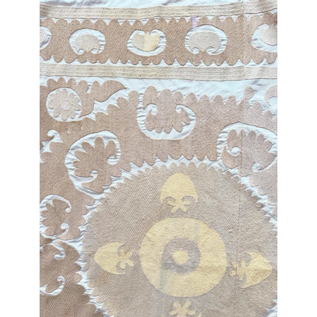 Tashkent Suzani Tablecloth - Hand-Embroidered Textile For Sale In New York - Image 6 of 9