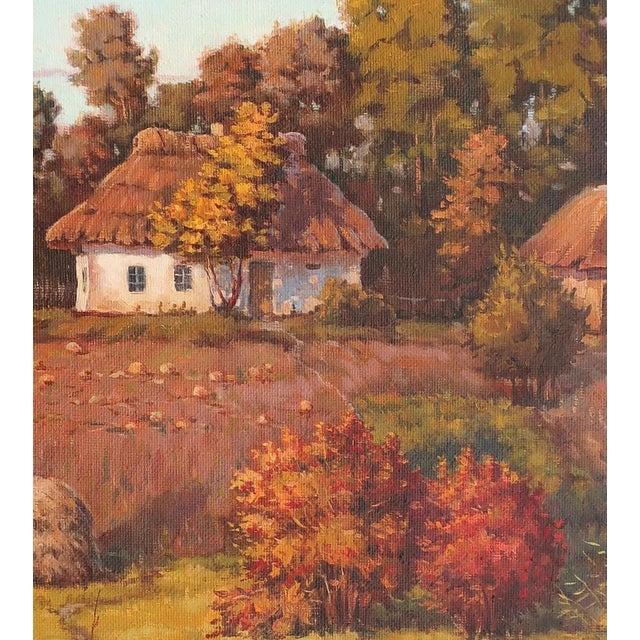 Ukrainian Impressionism Oil Painting: Autumn Rural Landscape, 1990 61-56 For Sale - Image 4 of 6