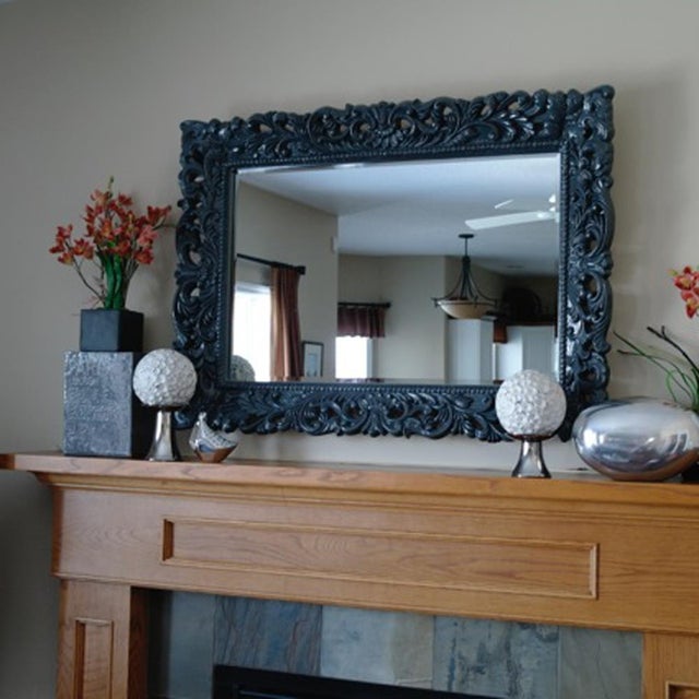 Textile Barcelona Mirror - Glossy Charcoal For Sale - Image 7 of 8