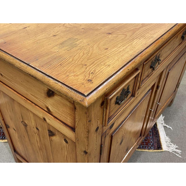 English Fir Wood Sideboard, 1950s For Sale - Image 13 of 16