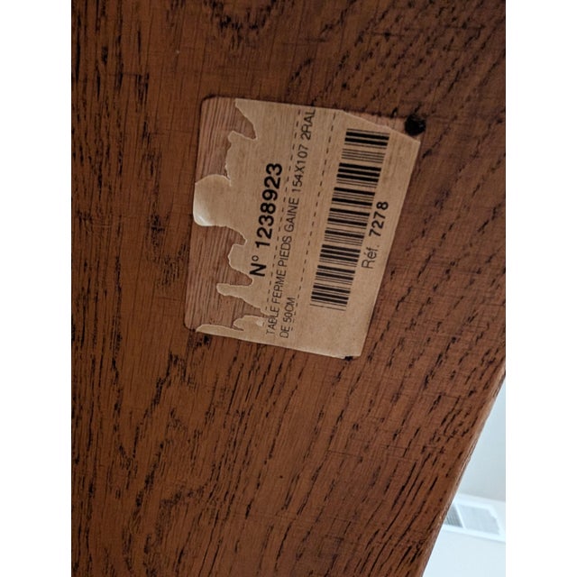 French Provincial Solid Oak Dining Table For Sale In Los Angeles - Image 6 of 7
