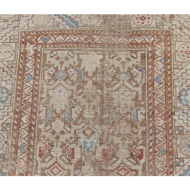 Chestnut Antique Kurdish Runner in Soft Tones in Wool With All-Over Tribal Design 3'0 X 8'1 For Sale - Image 8 of 11
