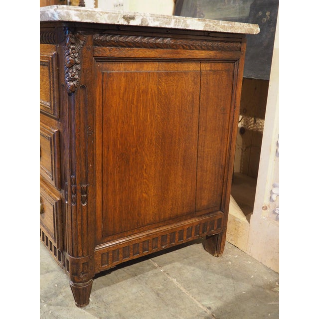 18th Century Carved French Oak and Marble Louis XVI Commode For Sale - Image 18 of 18