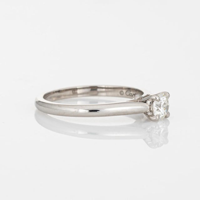 Modern Cartier 0.30ct Diamond Engagement Ring Platinum Sz 5 Estate COA GIA Signed For Sale - Image 3 of 7
