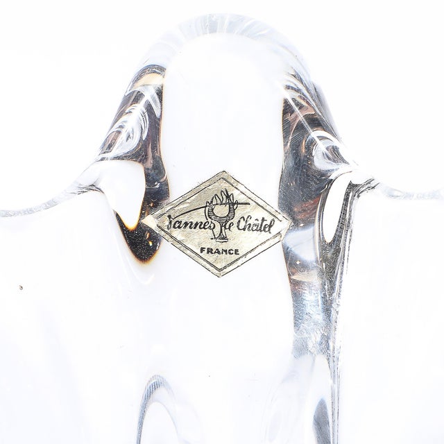 Mid-Century Modernist Splash Form Crystal Vase Signed Art Vannes For Sale In New York - Image 6 of 18