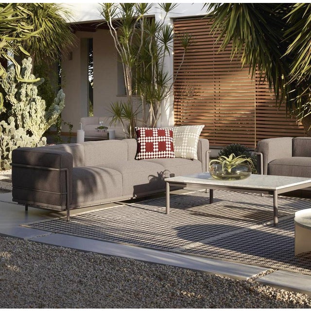 Stone Large Model Outdoor 10 Low Tubular Table by Le Corbusier for Cassina For Sale - Image 7 of 9