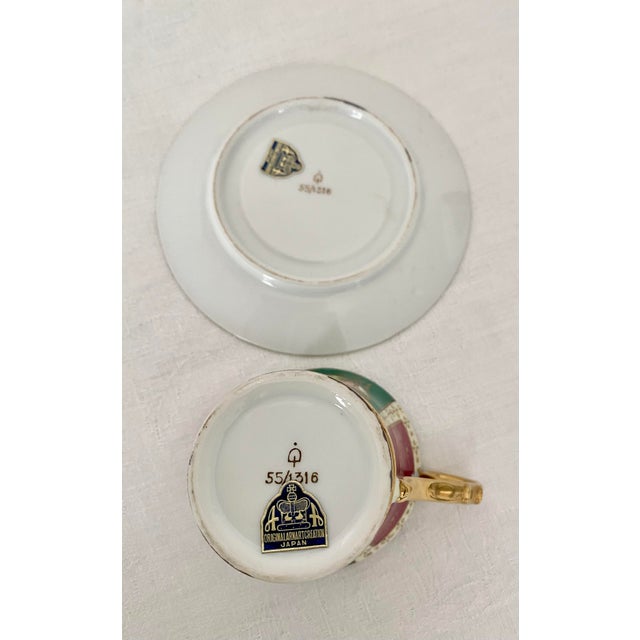 Vintage Mid-century Exquisitely Beautiful porcelain footed teacup and saucer set by Arnart Creation from Japan. It...
