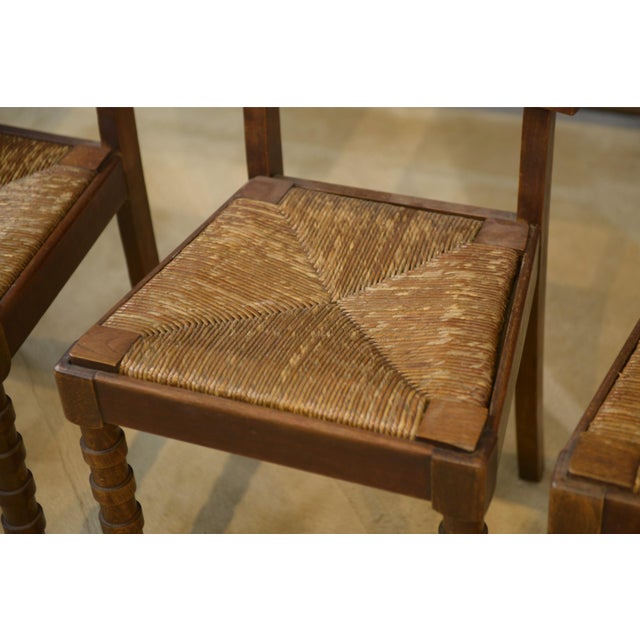 Oak Chairs by Charles Dudouyt, 1950s, Set of 6 For Sale - Image 4 of 13