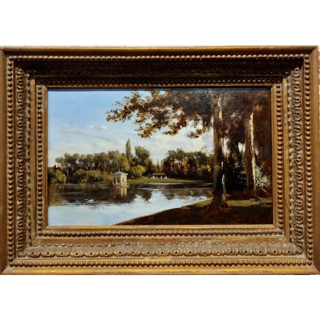 Attributed to Richard Parkes Bonington -Women w/Parasols at the Park-Oil painting-c.1820 Impressionist oil painting on...