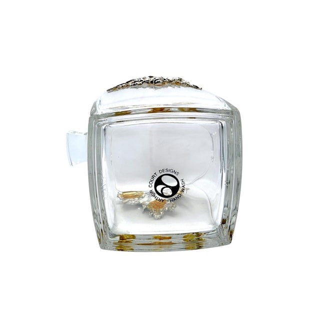 1990s Arthur Court Grape Design Glass Ice Bucket W/ Matching Scoop For Sale In Baton Rouge - Image 6 of 16