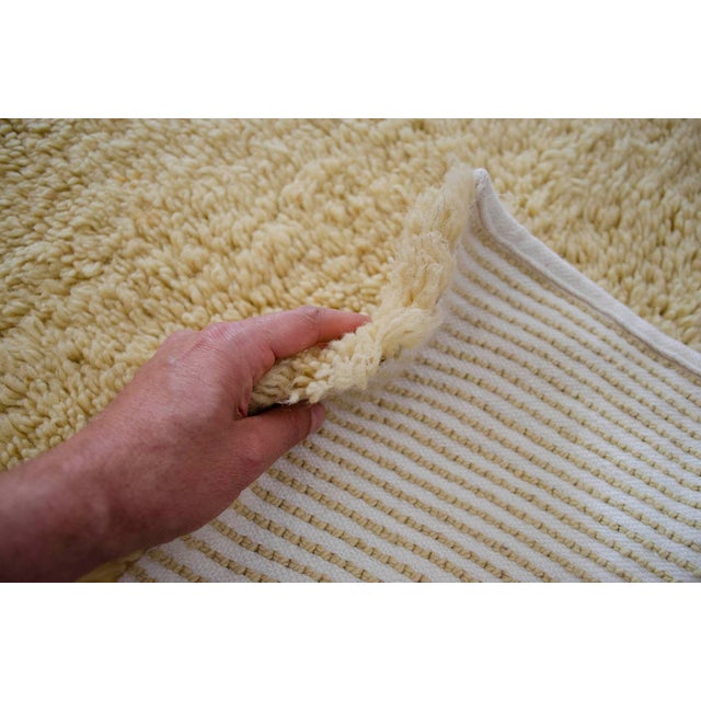 Vintage Hand-Made Shaggy Wool Tulu Turkish Rug Thicker Pile Soft Rug- 5′1″ × 5′3″ For Sale - Image 12 of 13